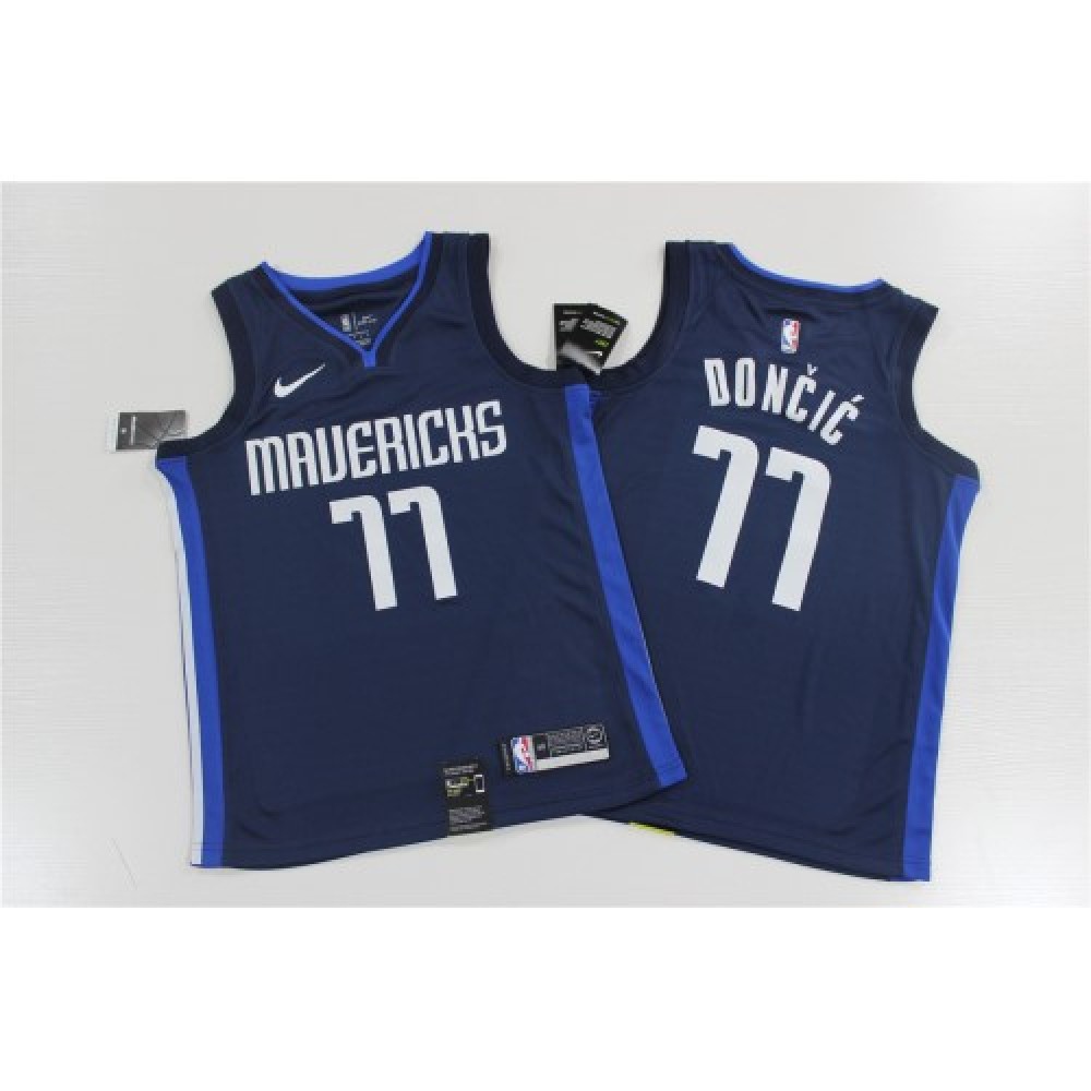 Men's Dallas Mavericks Luka Doncic #77 Navy Finished Swingman Jersey - Statement Editon-Pro Kit Vault | Brand New 26/27 Sports Jerseys